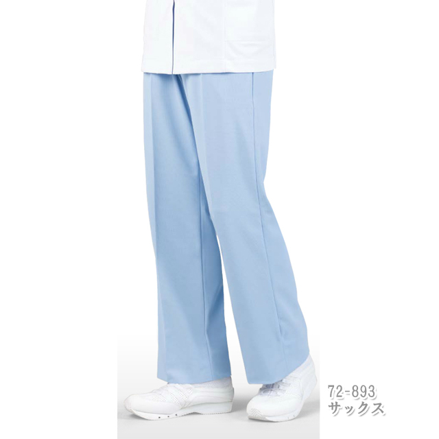 72-891 住商モンブラン ナースウェア パンツ 男性威容 ストレート ノータック 両脇ゴム 制菌加工 透け防止 吸汗速乾 制電 防汚 ポケット付き MONTBLANC 医療用 看護師 介護 メンズ ズボン スラックス 