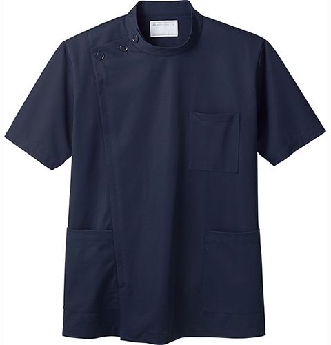 72-943 住商モンブラン ナースウェア ケーシー ジャケット 男性用 半袖 制菌加工 透け防止 吸汗速乾 制電 防汚 ペン差し付き ポケット スリット入り MONTBLANC 医療用 看護師 歯医者 クリニック メンズ