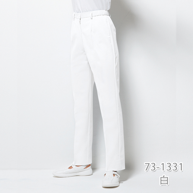 73-1331 住商モンブラン ナースウェア パンツ 女性用 スリムストレート ノータック 両脇ゴム 制菌加工 透け防止 吸汗速乾 制電 防汚 MONTBLANC 医療用 看護師 レディース レディス ズボン スラックス すっきりシルエット 大きいサイズ