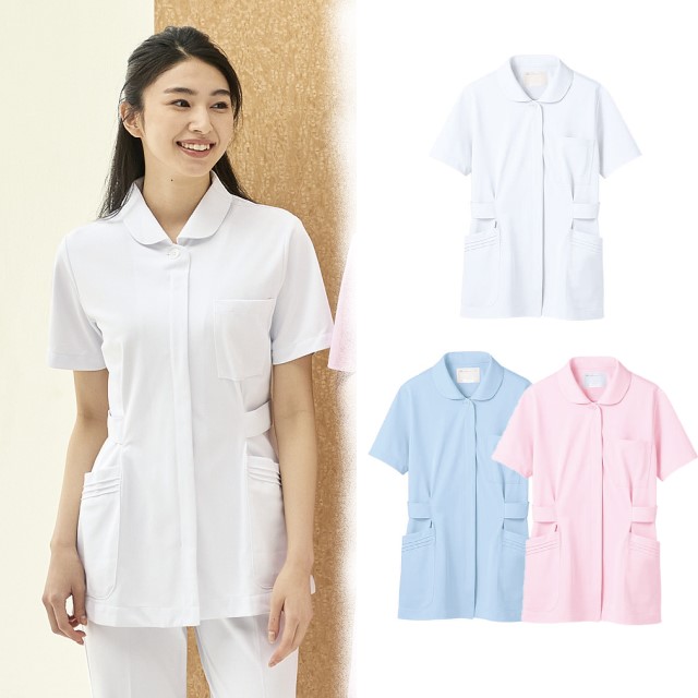 73-1462 73-1464 73-1466 住商モンブラン ナースウェア ジャケット 女性用 半袖 制菌加工 透け防止 制電 防汚 ポケット付き MONTBLANC 医療用 看護師 歯科衛生士 レディース レディス 上衣 チュニック ナース服 白衣