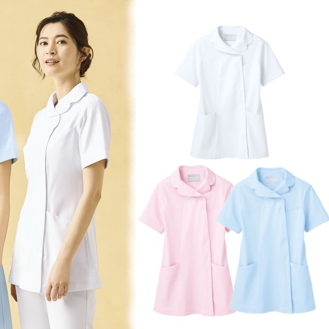 73-1782 73-1784 73-1786 住商モンブラン ナースウェア ジャケット 女性用 半袖 制菌加工 透け防止 制電 防汚 キーループ MONTBLANC 医療用 看護師 歯科衛生士 レディース レディス 上衣 チュニック ナース服 白衣