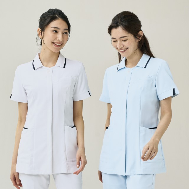 73-2421 73-2422 73-2423 住商モンブラン ナースウェア ジャケット 女性用 半袖 制菌加工 透け防止 吸汗速乾 制電 防汚 白 ピンク ブルー MONTBLANC 医療用 看護師 歯科衛生士 レディース レディス 白衣 チュニック