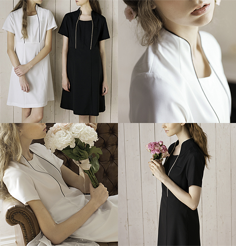 CL0181 チトセ キャララ エステ ワンピース 女性用 透け防止 吸汗 制電 ストレッチ ポケット付き 後ろファスナー chitose Calala クリニック 美容部員 レディース レディス 受付 ビューティーウェア