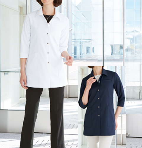 Cm781 トンボ 診察衣 シャツスタイル シングルボタン 七分袖 女性用 おしゃれ ポケット 通気性 ストレッチ 防縮 吸汗速乾 透け防止 制電 制菌加工 軽量 Tombow 医療用 医者 医師 ドクター 女医 薬剤師 白衣ネット本店