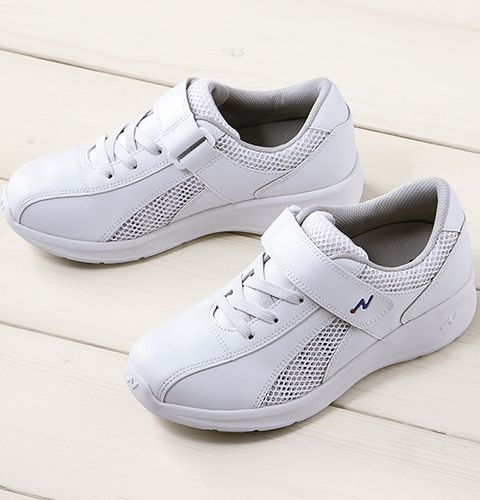 F-770 富士ゴムナース ナースシューズ 男女兼用 院内専用 抗菌 防臭加工 静電気帯電防止 疲れにくい 通気性 衝撃吸収 クッション性 メッシュ フジゴム 医療用 看護師 介護 ユニセックス 病院 看護靴 紐靴 ゴム ナースエアー