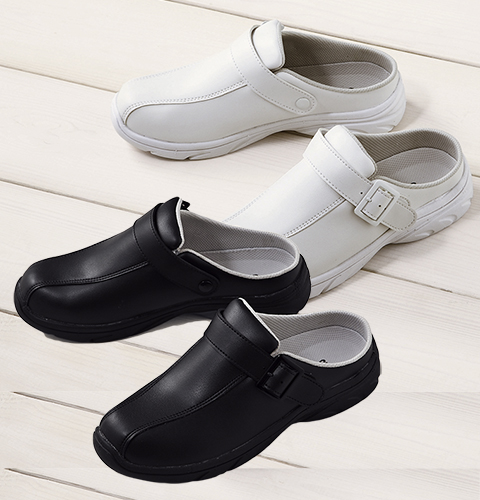 F-940 富士ゴムナース ナースシューズ サボ スリッポン 男女兼用 2way 抗菌 防臭加工 フジゴム 脱ぎ履きしやすい 疲れにくい ユニセックス スリッパ ナースサンダル 看護師 医療用 看護靴 夜勤 ホワイト ブラック