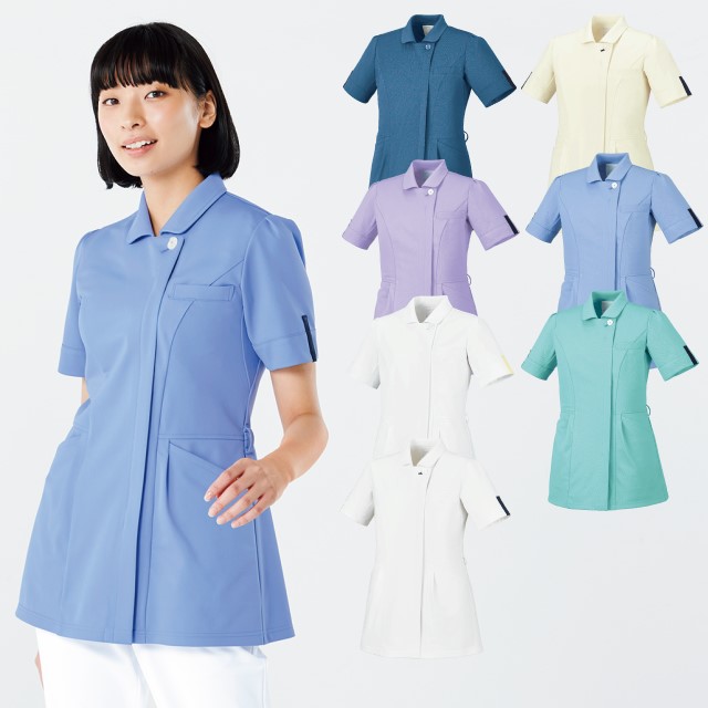 BR1135 BR1136 BR1137 BR1138 BR1139 BR1140 BR1141 オンワード ナースウェア ジャケット 女性用 半袖 制菌加工 静電気帯電防止 ストレッチ 透け防止 吸水 速乾 接触冷感 工業洗濯可 ONWARD ラフィーリア Raffiria 医療用 看護師 レディース レディス 上衣 チュニック 白衣