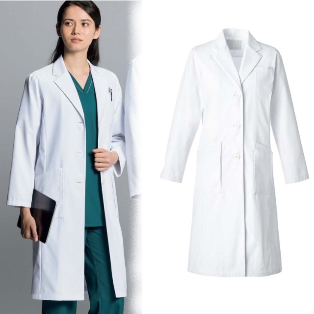 CO6006 オンワード 診察衣 シングルボタン 女性用 長袖 制菌加工 速乾 形態安定性 二重ポケット ONWARD Raffiria ラフィーリア 医療用 ドクター 医者 医師 女医 レディース レディス ドクターコート