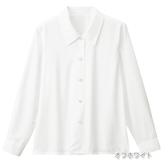 FB7505 フォーク オフィスウェア ブラウス 長袖 女性用 ホームクリーニング 家庭洗濯 FOLK 事務服 通勤 制服 レディース レディス シャツ 小さいサイズ 大きいサイズ  ホワイト 白 オフィスブラウス