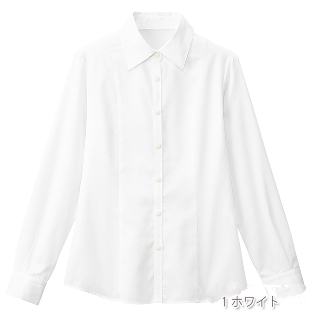 FB752E フォーク オフィスウェア ブラウス 長袖 女性用 ホームクリーニング 家庭洗濯 吸汗 速乾 防汚 エコクールドライ FOLK 事務服 通勤 制服 レディース レディス シャツ 小さいサイズ 大きいサイズ