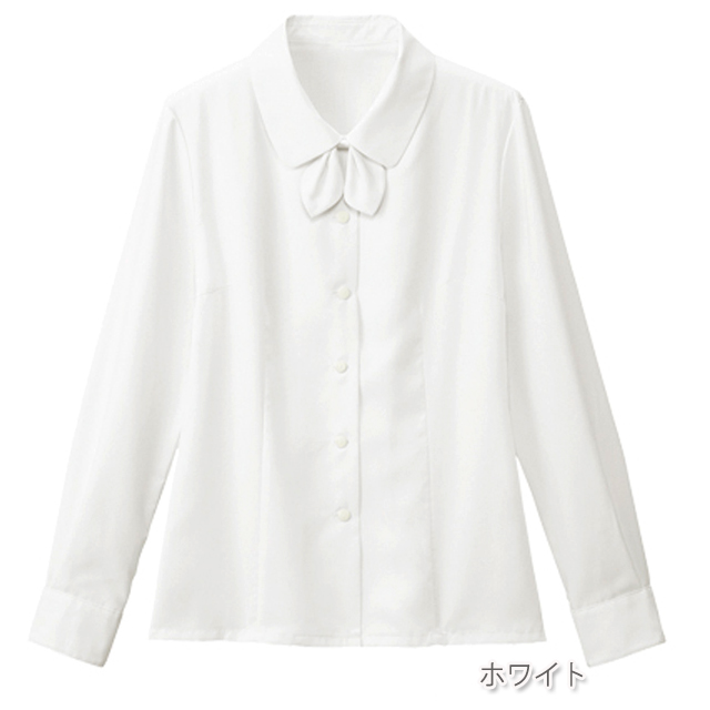 FB7545 フォーク オフィスウェア ブラウス リボン付き 長袖 女性用 ホームクリーニング 家庭洗濯 制電 防汚 吸汗 速乾 透け防止 FOLK 事務服 通勤 制服 レディース レディス シャツ 小さいサイズ 大きいサイズ