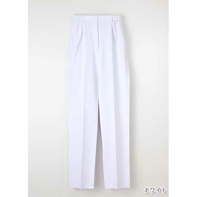 HE1973 ナガイレーベン ナースウェアパンツ 女性用 ストレート ノータック 脇ゴム 前ファスナー センタープレス  制菌加工 制電 吸水 防汚 透け防止 再生PET使用 PHSポケット NAGAILEBEN 医療用
