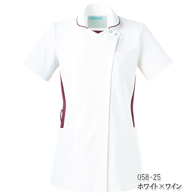 058 カゼン ナースウェア ジャケット 女性用 小ぶりな襟 カラフルな色