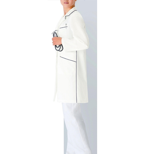 126 カゼン 診察衣 長袖 ハーフ丈 女性用 ストレッチ素材 工業洗濯可