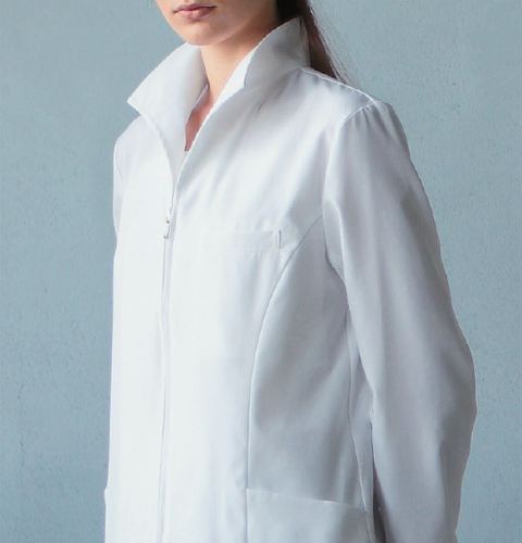 128-90 アプロン レディスハーフコート[白衣ネット]