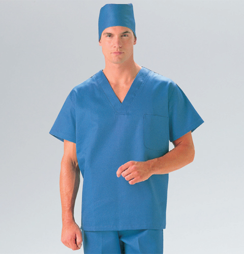 137 アプロン 葛城 スクラブ（男子上衣） 綿100％