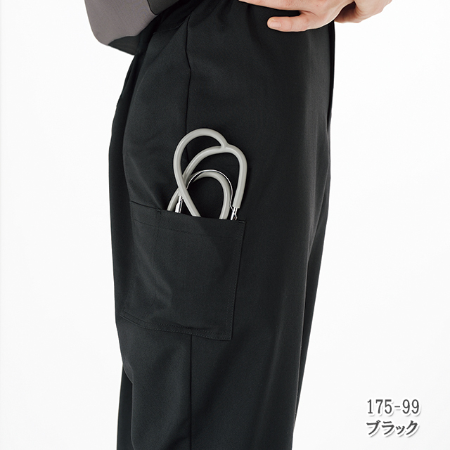 175 カゼン ナースウェア パンツ 男女兼用 聴診器ポケット付き 工業