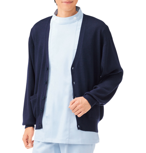 203 アプロン メンズカーデガン 毛玉ができにくい[白衣ネット]