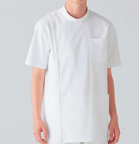 253-10 アプロン 医務衣 メンズ半袖 快適な作業性を追及したケーシースタイル