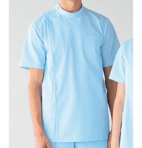 253-10 アプロン 医務衣 メンズ半袖 快適な作業性を追及したケーシースタイル