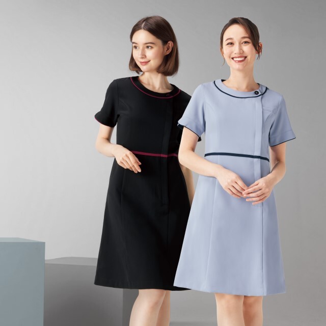 3019SC フォーク ナースウェア ワンピース 女性用 おしゃれ 可愛い