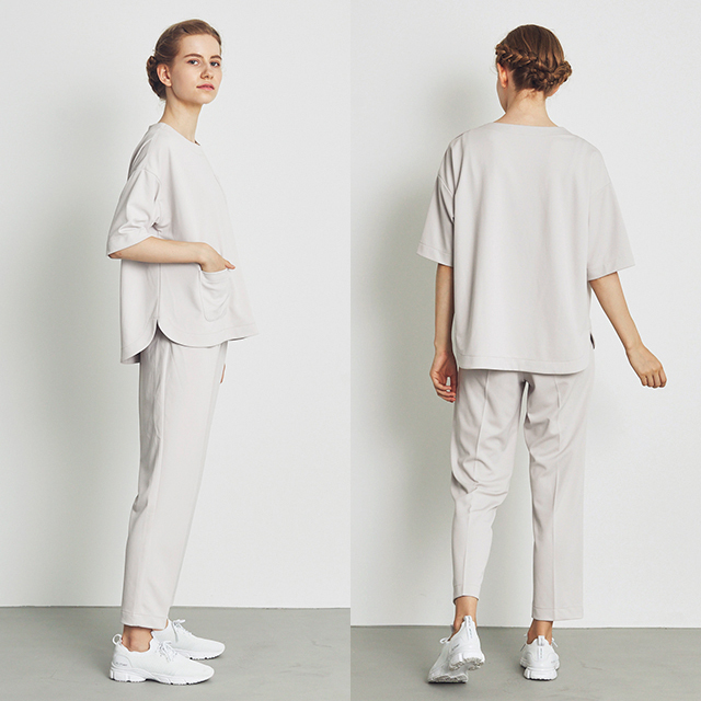 66-496105 ジルスチュアート ストレッチジャージ ストレートパンツ