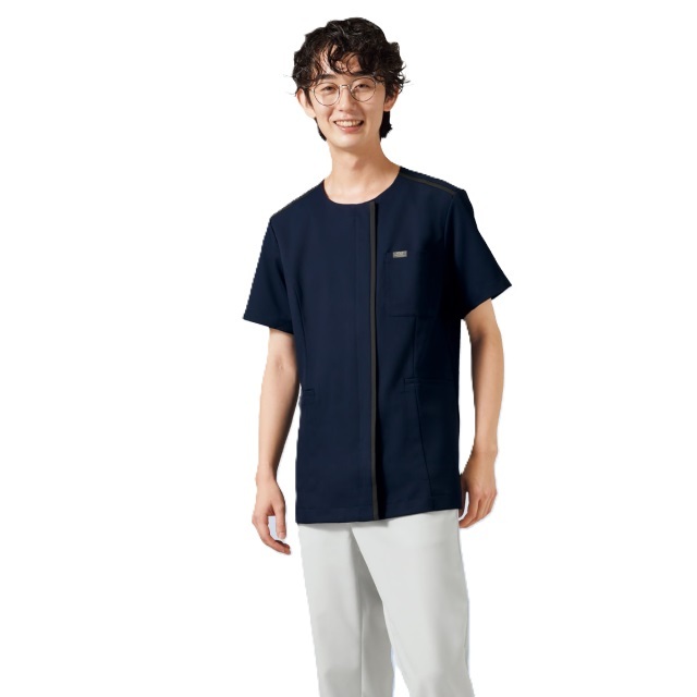 7100SC フォーク ジップ スクラブ 男女兼用 前開き ファスナー