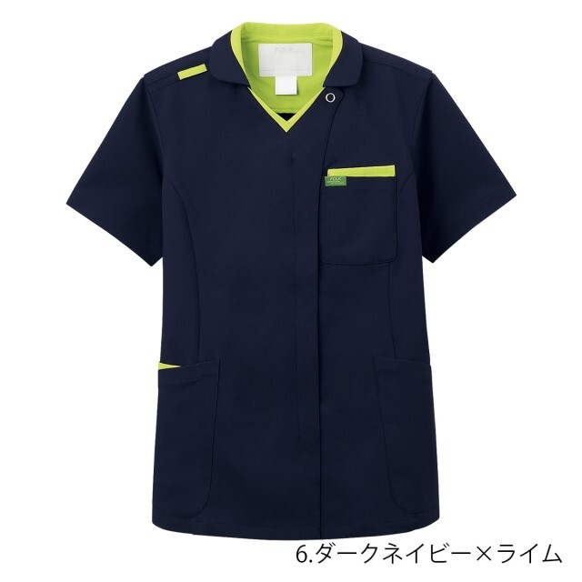 ジップスクラブ 男女兼用 メディカルウェア 7107SC フォーク スクラブ