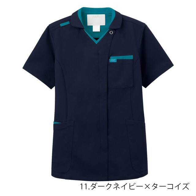 ジップスクラブ 男女兼用 メディカルウェア 7107SC フォーク スクラブ