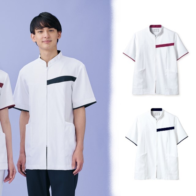 72-1244 72-1246 72-1248 住商モンブラン ナースウェア ジャケット 男性用 制菌加工 透け防止 吸汗 制電 防汚 小物用ポケット サイドベンツ MONTBLANC 医療用 看護師 メンズ おしゃれ 白衣 上衣 医務衣 ホワイト 白