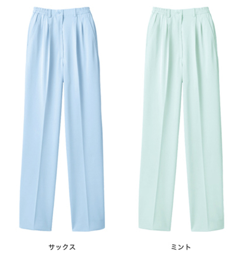 73-1081 モンブラン  体型を選ばない ツータック ゆったりタイプ ナースパンツ