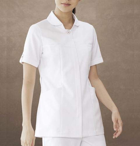 73-2222 住商モンブラン ナースウェア ジャケット 女性用 半袖 制菌加工 透け防止 吸汗速乾 制電 防汚 ポケット キーループ MONTBLANC 医療用 看護師 歯科衛生士 レディース レディス チュニック 白衣 