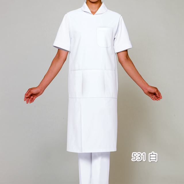 74-531 住商モンブラン ナースウェア 予防衣 エプロン ノースリーブ