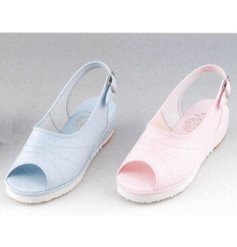 M8C マリアンヌ ナースサンダル オープントゥ 女性用 MRSA抗菌加工 3E ヒール 4cm 合成レザー EVA ラバー フラット製法 滑りにくい MARIANNU 医療用 看護師 レディース レディス 女子 メディカルシューズ