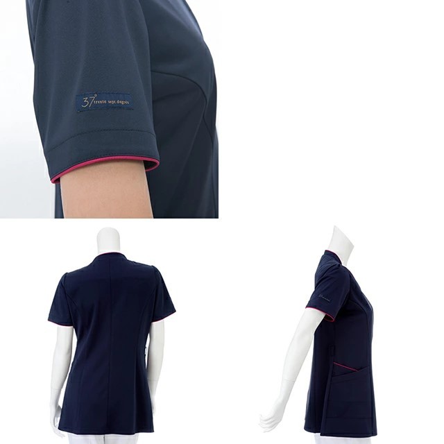 AY3782 ナガイレーベン ナースウェア スクラブ 女性用 半袖 伸縮性 接触冷感 速乾 制電 吸水 防汚 制菌加工 NAGAILEBEN 医療用 看護師 レディース レディス 女子 ジャケット 上衣 白衣 チュニック ネイビー 紺 AY3782 ナガイレーベン ナースウェア スクラブ 女性用 半袖 伸縮性 接触冷感 速乾 制電 吸水 防汚 制菌加工 NAGAILEBEN 医療用 看護師 レディース レディス 女子 ジャケット 上衣 白衣 チュニック ネイビー 紺