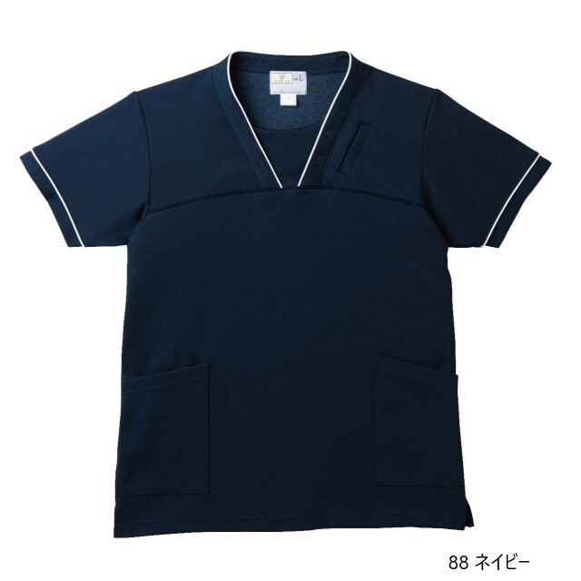 介護 介護ウェア　無地 男女兼用 S〜BL ユニフォーム 半袖 キラク  ポケット付き CR152 トンボ キラク 介護ウェア ケアスクラブ 男女兼用 PHS用
