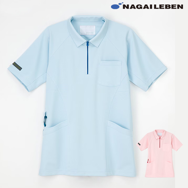 CX3117 ナガイレーベン 介護 ジャケット 男女兼用 PHSポケット 多ポケット 接触冷感 制菌加工 制電 吸水 防汚効果 NAGAILEBEN 医療用 看護師 介助 ヘルパー ケア ユニセックス 上衣 チュニック
