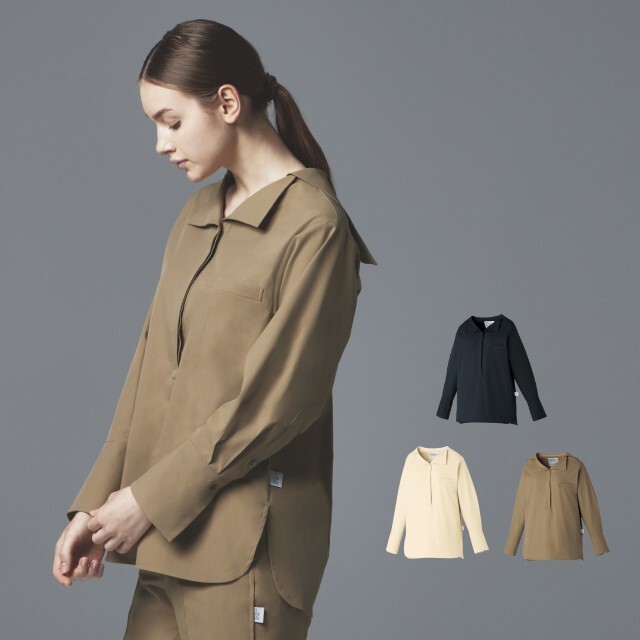 DOM-0007 ナースウェア トップス 長袖 女性用 ユナイト チトセ 透防止