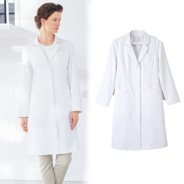Eh3710 ナガイレーベン 診察衣 シングルボタン 女性用 長袖 おしゃれ 制菌加工 制電 吸水 防汚 透け防止 Nagaileben 医療用 ドクター 医師 医者 女医 レディース レディス ドクターコート レディスコート 白衣ネット本店