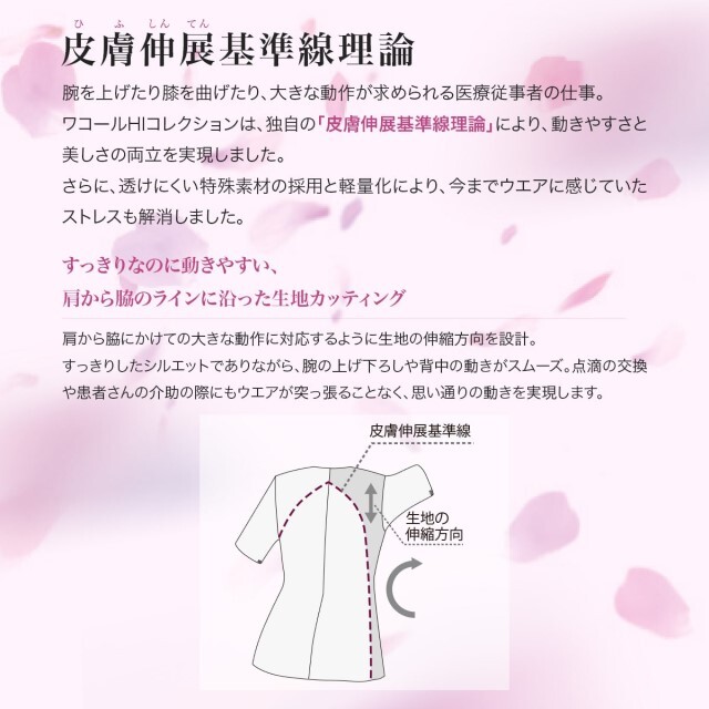 HI403 フォーク ワコール 診察衣 シングルボタン 女性用 ドクター