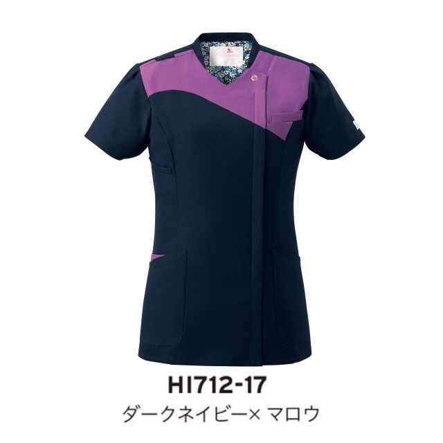ワコール レディス ジップ スクラブ 女性用 HI712 フォーク 吸汗 速乾