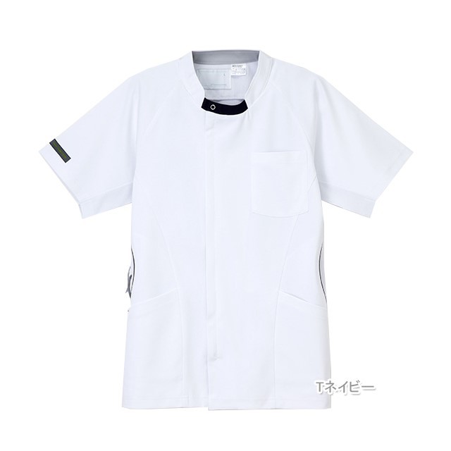 HOS5357 ナガイレーベン 白衣 ナースウェア ジャケット 男性用 半袖 スタンドカラー PHSポケット 多ポケット 制菌加工 HOS5357 ナガイレーベン ナースウェア ジャケット 男性用 半袖