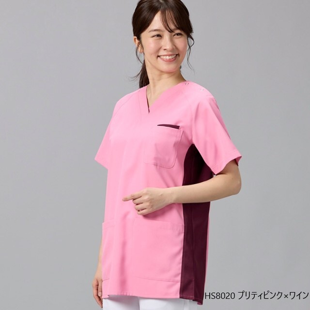 HS8001 オンワード ナースウェア スクラブ 女性用 半袖 PHS