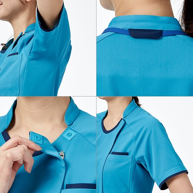 HS8054B オンワード ナースウェア サイドファスナー スクラブ 女性用