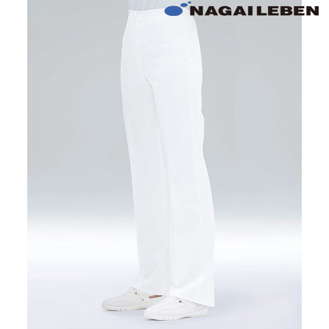 HS953 ナガイレーベン ナースウェア パンツ 女性用 ストレート ノータック 後ろゴム 前ファスナー センタープレス 制菌加工 制電 吸水 防汚 ポケット NAGAILEBEN 医療用 看護師 歯科衛生士 レディース