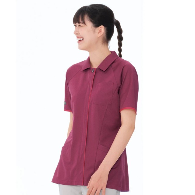 JM3147 ナガイレーベン 介護ウェア ニットシャツ 襟付き 前ファスナー 男女兼用 制電 吸水 防汚 ポケット NAGAILEBEN 医療用 看護師 ナースウェア ユニセックス ジャケット 白衣 上衣 医務衣