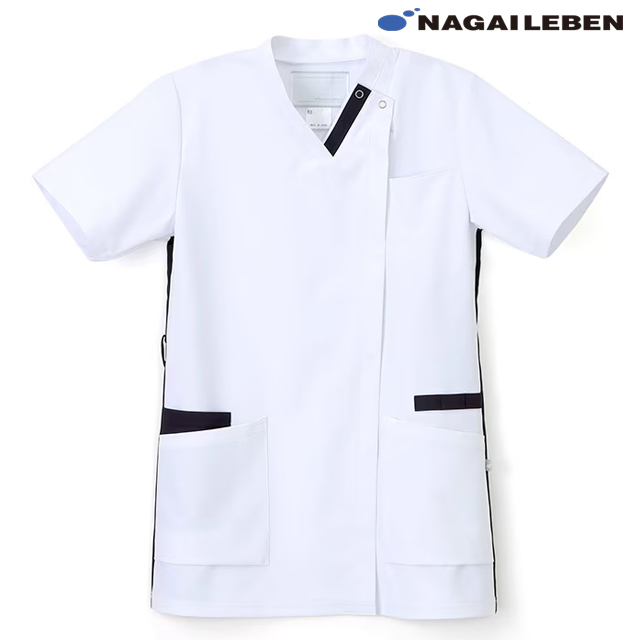 JW1422 ナガイレーベン スクラブ 男女兼用 フロントファスナー 動きやすい ストレッチ 軽量 透けにくい 制菌加工 制電 吸水 防汚 大きいサイズ 小さいサイズ NAGAILEBEN 医療用 医師 看護師 薬剤師 介護スタッフ 上衣 医務衣 白衣 病院 医院 クリニック 介護施設 リハビリ