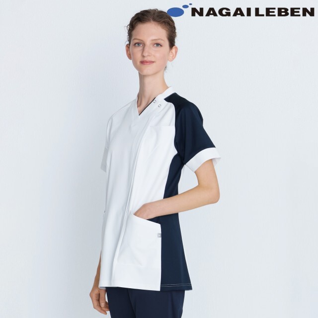 JW1452 ナガイレーベン スクラブ 男女兼用 フロントファスナー 動きやすい ストレッチ 軽量 透けにくい 制菌加工 制電 吸水 防汚 大きいサイズ 小さいサイズ NAGAILEBEN 医療用 医師 看護師 薬剤師 介護スタッフ 上衣 医務衣 白衣 病院 医院 クリニック 介護施設 リハビリ