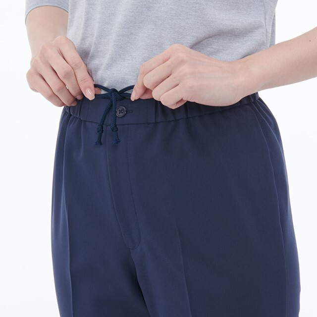 JY1303 ナガイレーベン パンツ 男女兼用 ウエスト総ゴム 前ファスナー