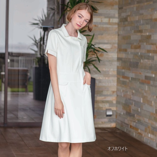 Km2157 ケイタマルヤマ ナガイレーベン ナースウェア ワンピース 女性用 半袖 制菌加工 制電 吸水 防汚 透け防止 Nagaileben 医療用 看護師 介護 レディース レディス ナース服 白衣 ホワイト 白 白衣ネット本店